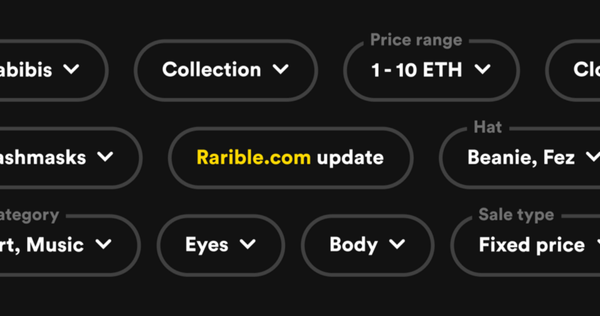 Filters by traits, collection, price + My bids: Rarible.com update